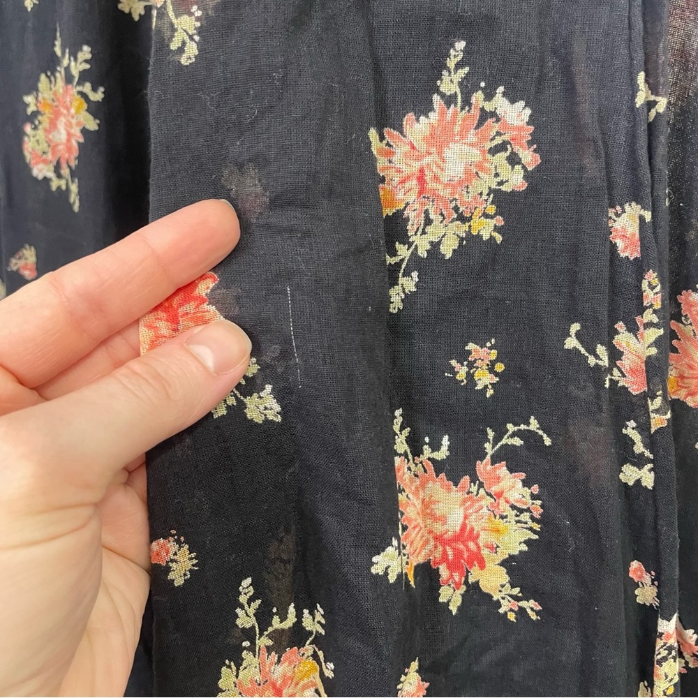 Free People Sea Glass Floral Cottagecore Prairie Bohemian Floral Midi Dress - Picture 11 of 13